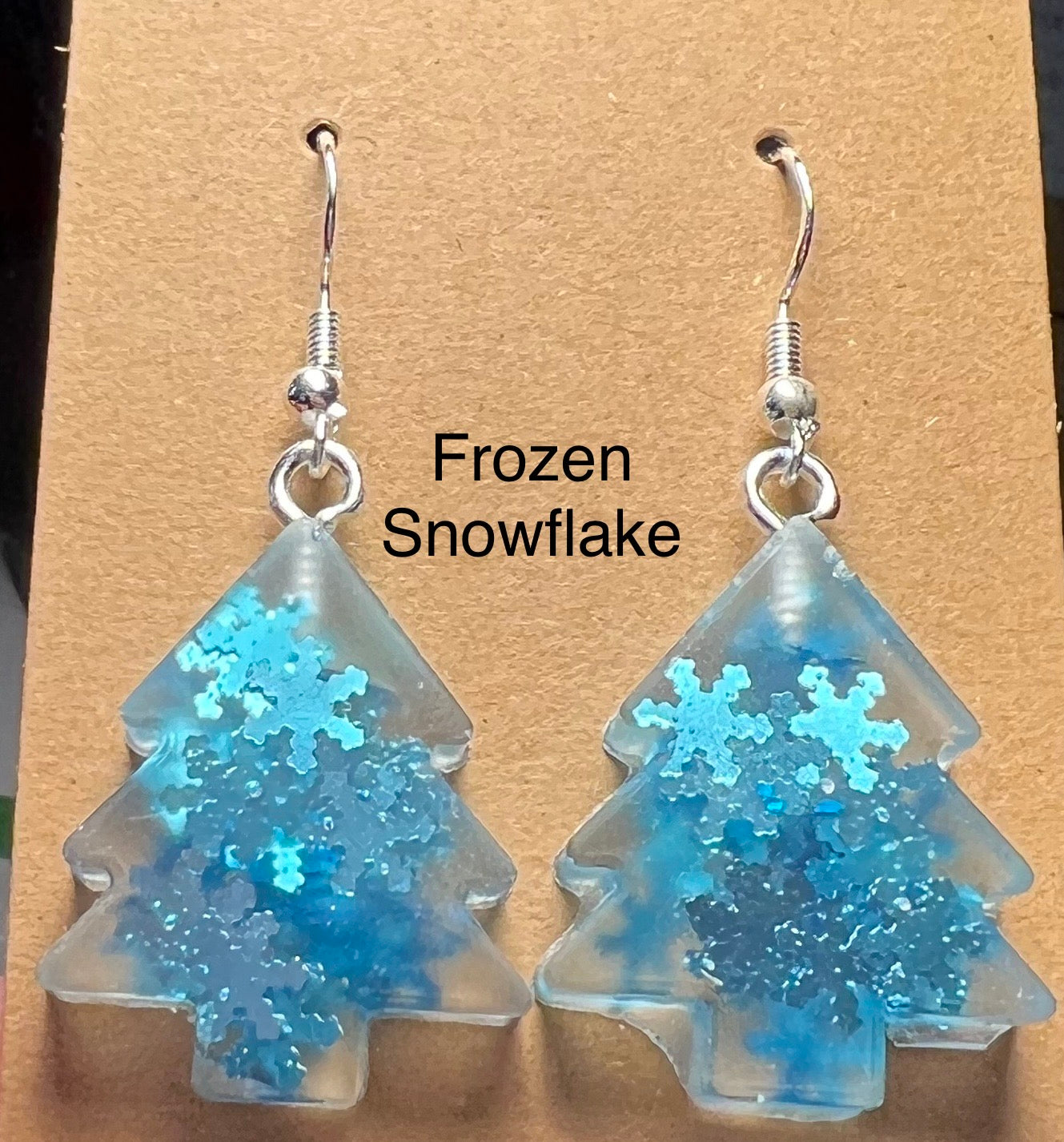 Handmade Colourful Resin Christmas Tree Earrings