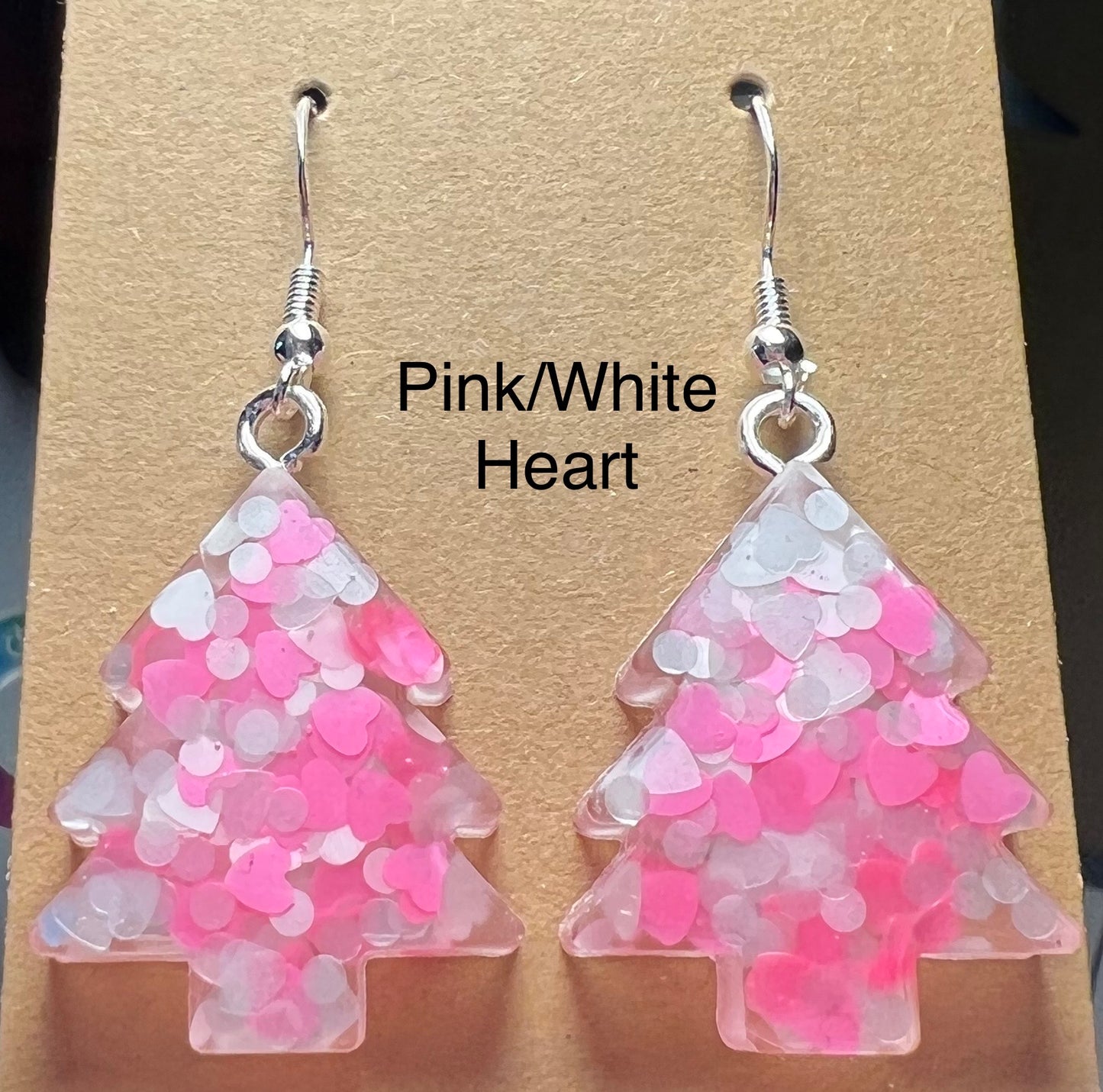 Handmade Colourful Resin Christmas Tree Earrings