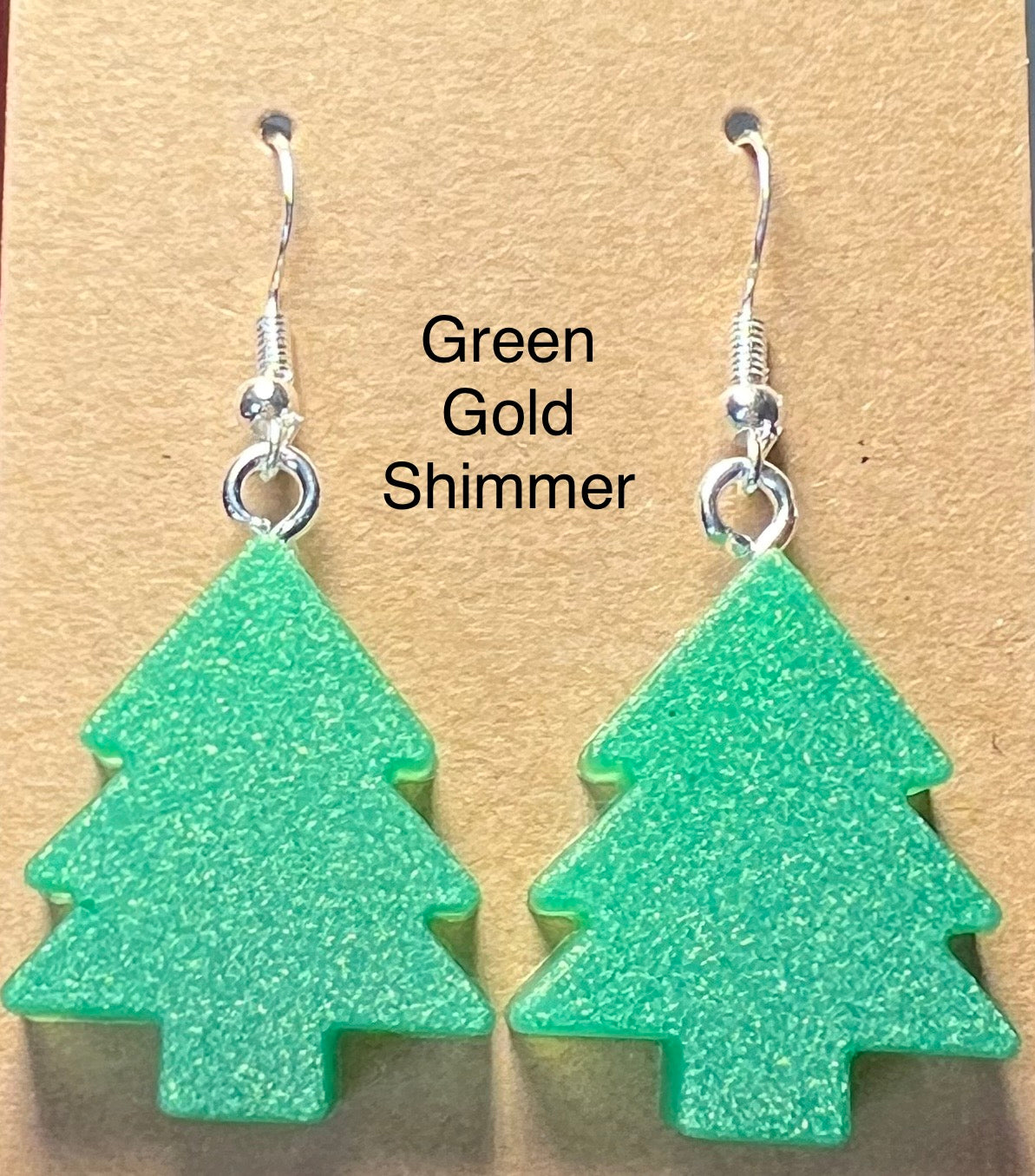 Handmade Colourful Resin Christmas Tree Earrings