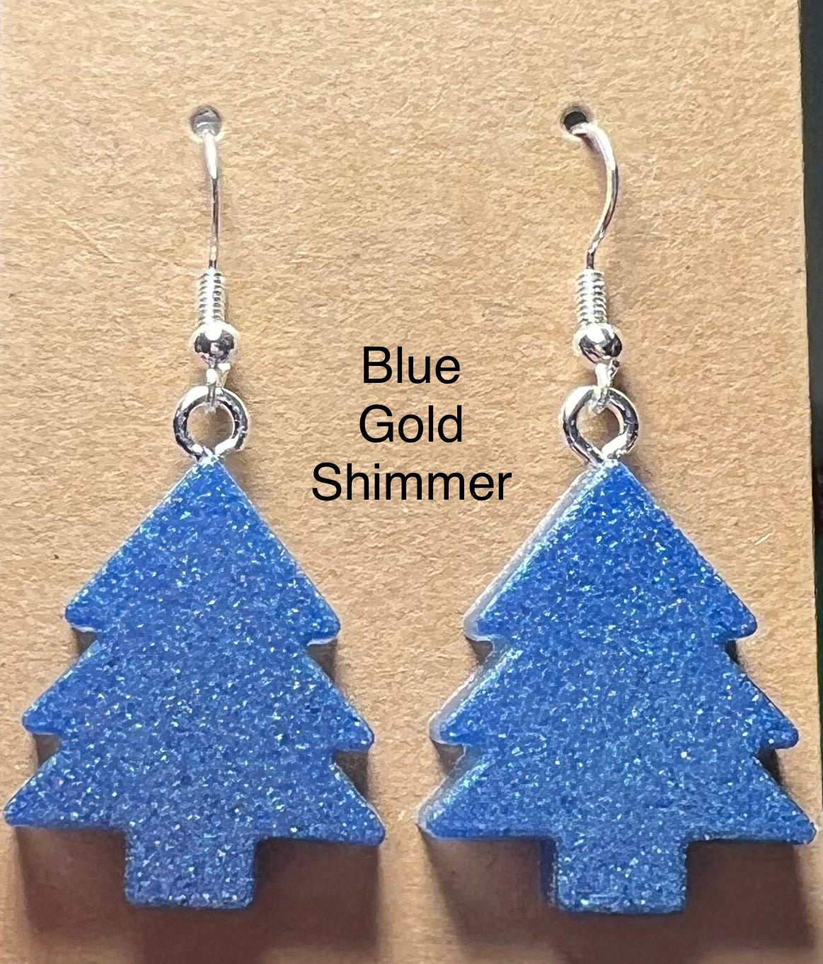Handmade Colourful Resin Christmas Tree Earrings