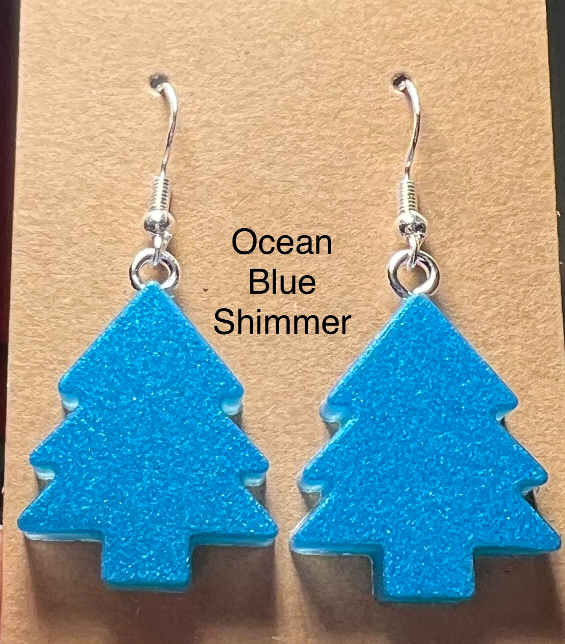 Handmade Colourful Resin Christmas Tree Earrings