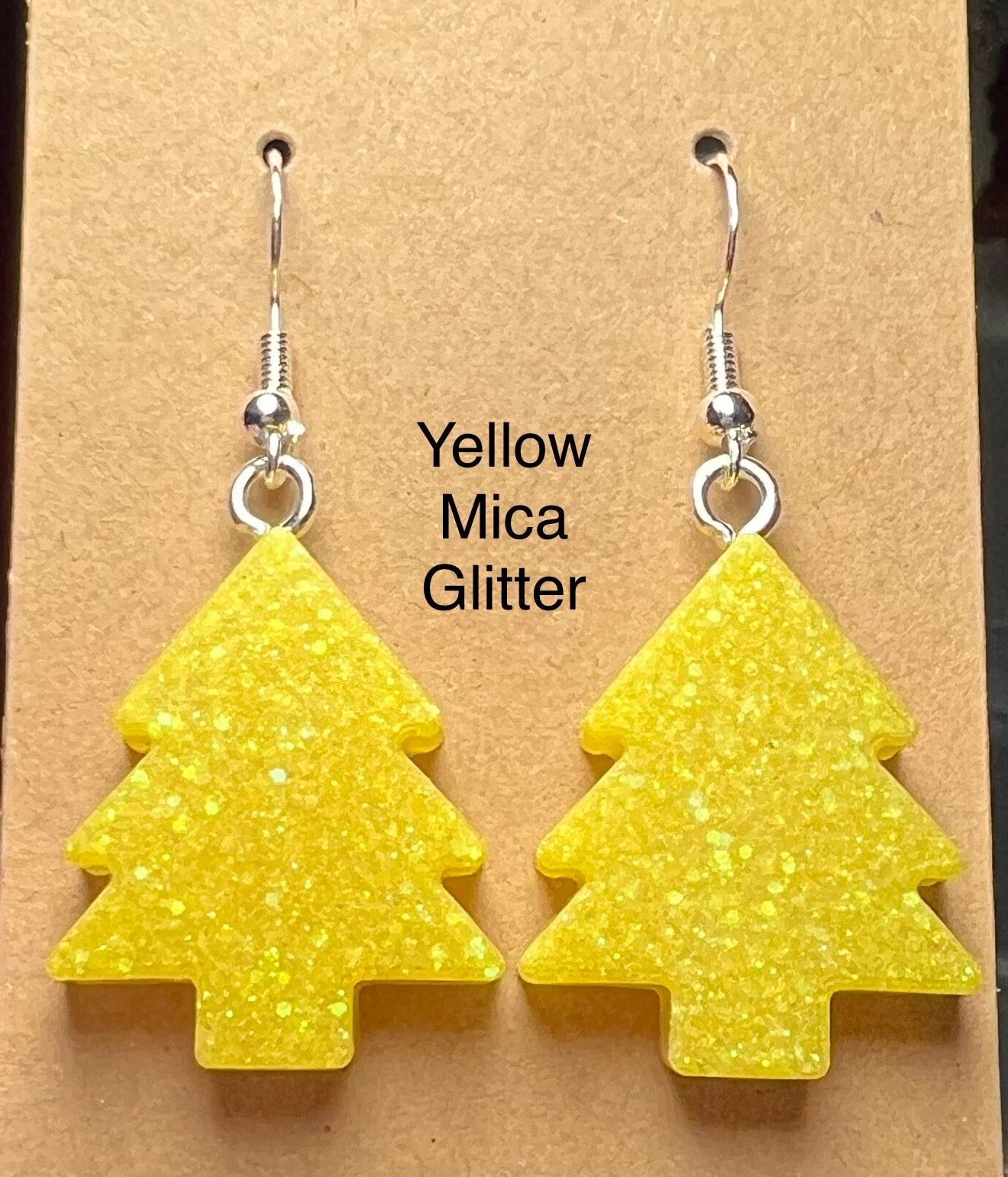 Handmade Colourful Resin Christmas Tree Earrings