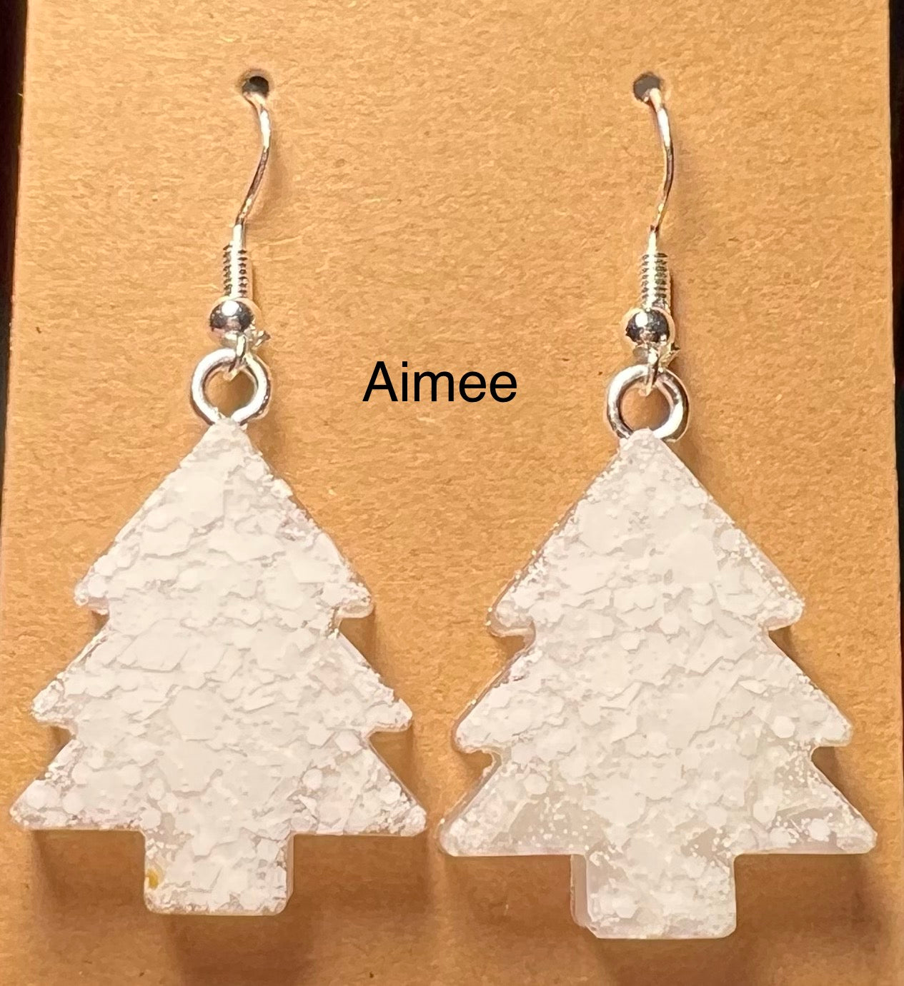 Handmade Colourful Resin Christmas Tree Earrings