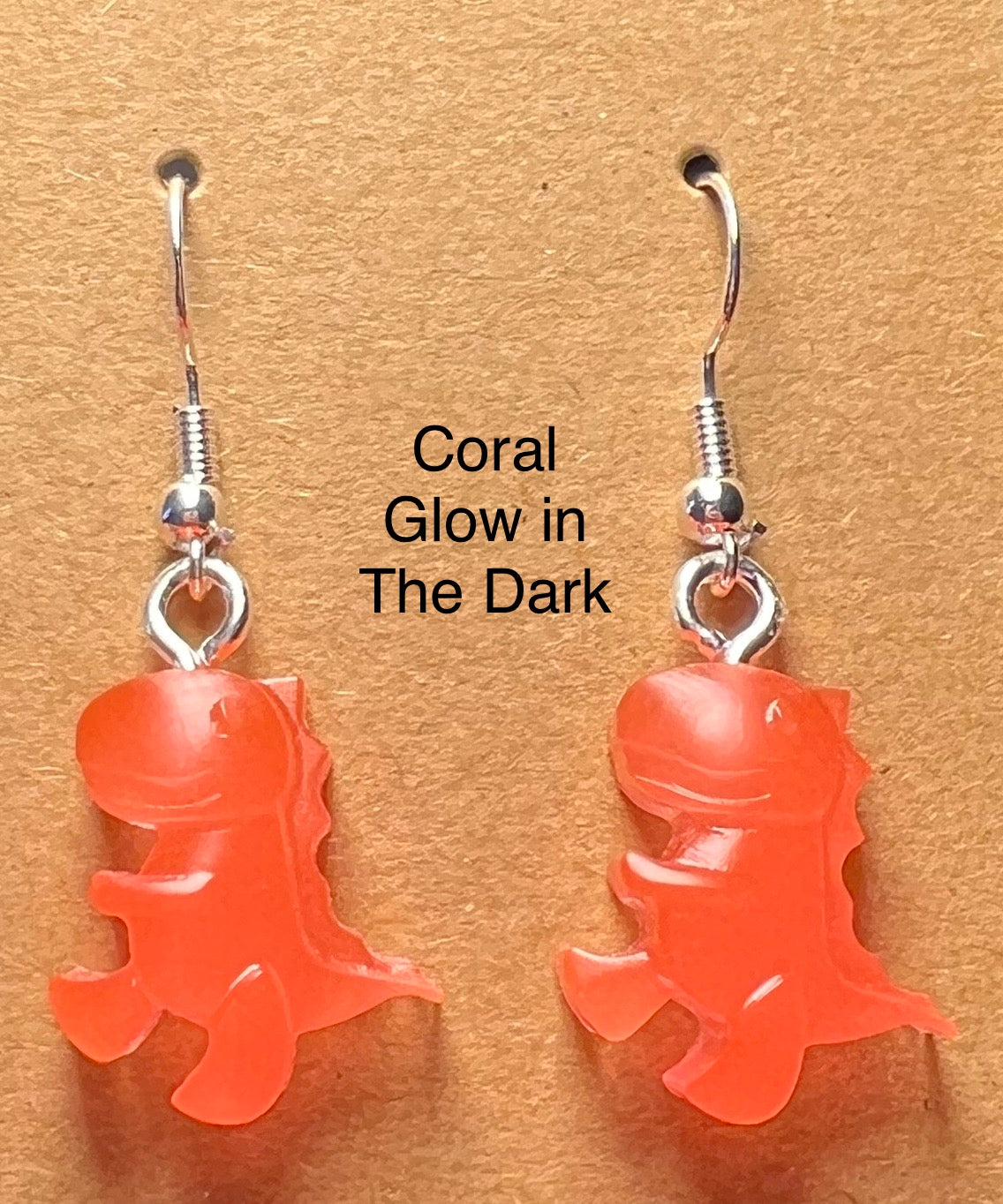 Handmade Colourful Resin T-Rex Earrings