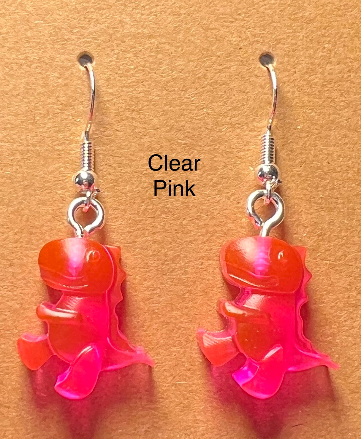 Handmade Colourful Resin T-Rex Earrings