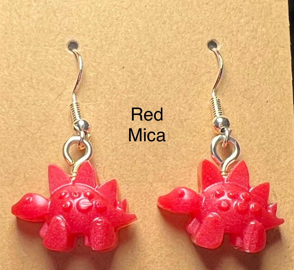 Handmade Colourful Resin Stegosaurus Earrings