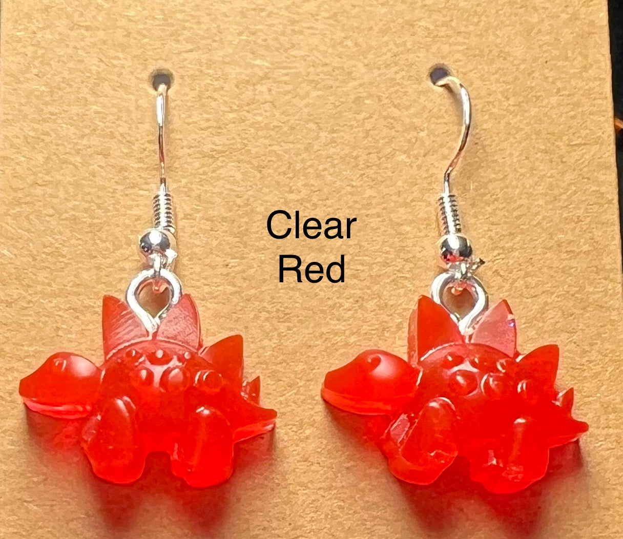 Handmade Colourful Resin Stegosaurus Earrings