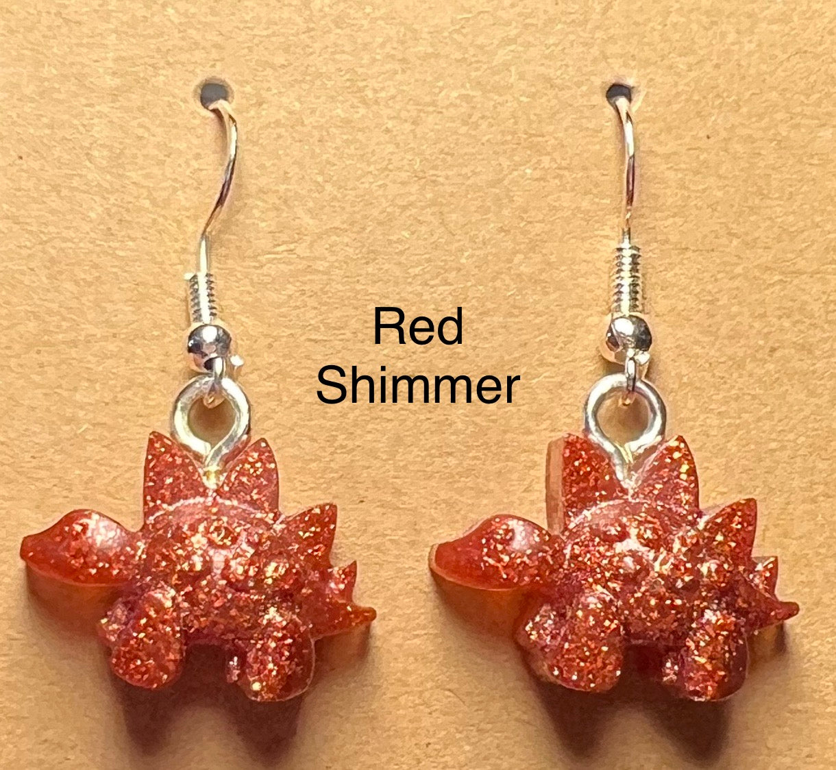 Handmade Colourful Resin Stegosaurus Earrings