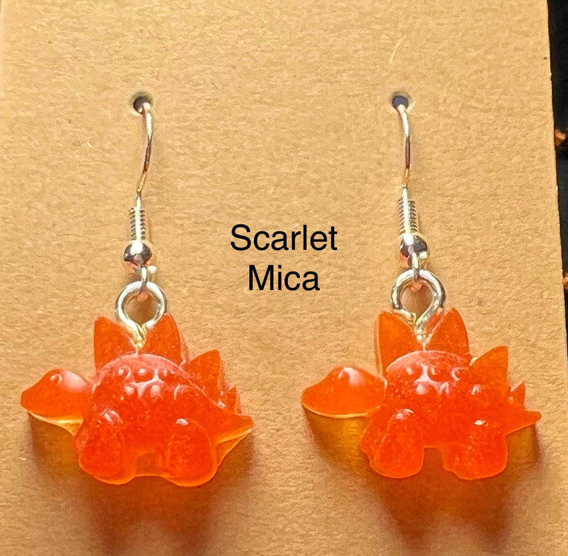 Handmade Colourful Resin Stegosaurus Earrings