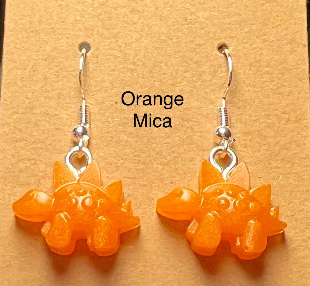 Handmade Colourful Resin Stegosaurus Earrings