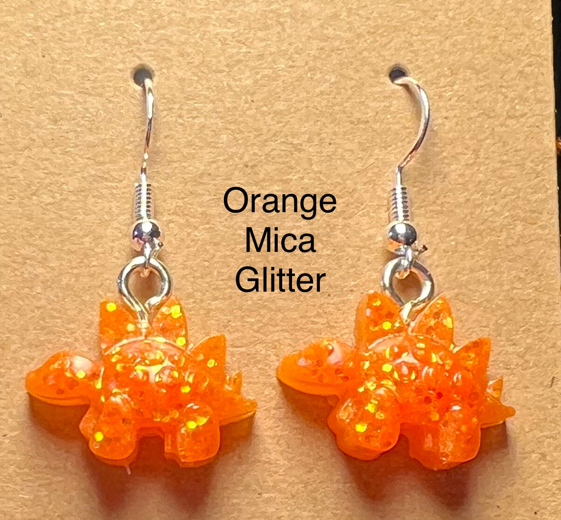 Handmade Colourful Resin Stegosaurus Earrings