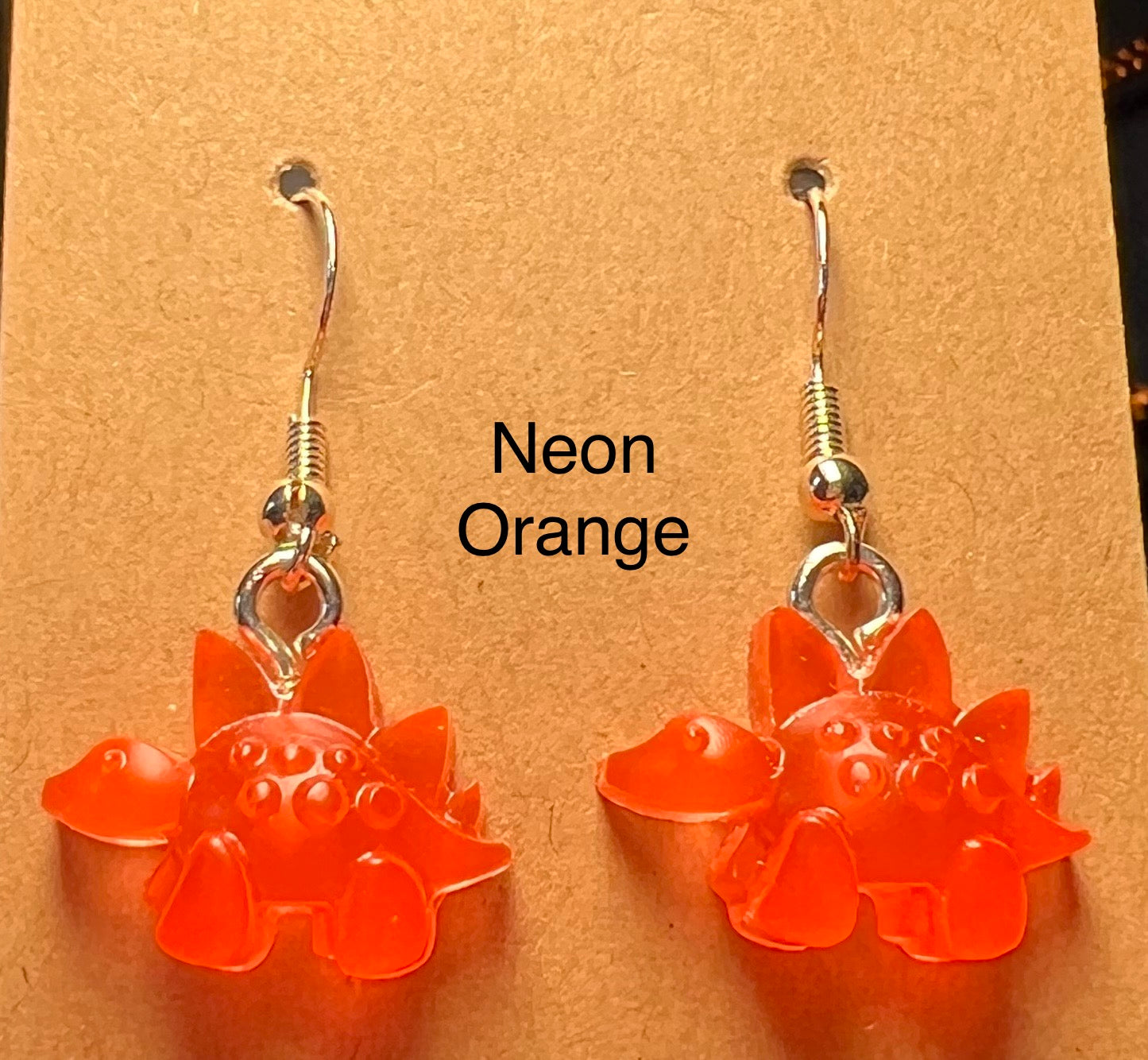Handmade Colourful Resin Stegosaurus Earrings