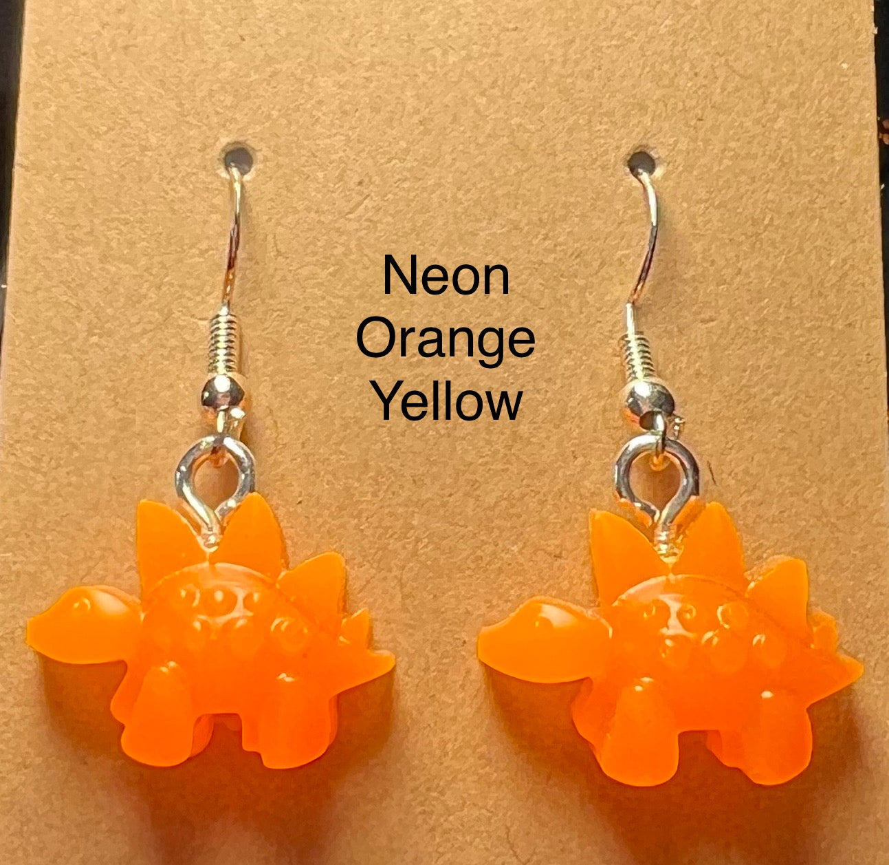 Handmade Colourful Resin Stegosaurus Earrings