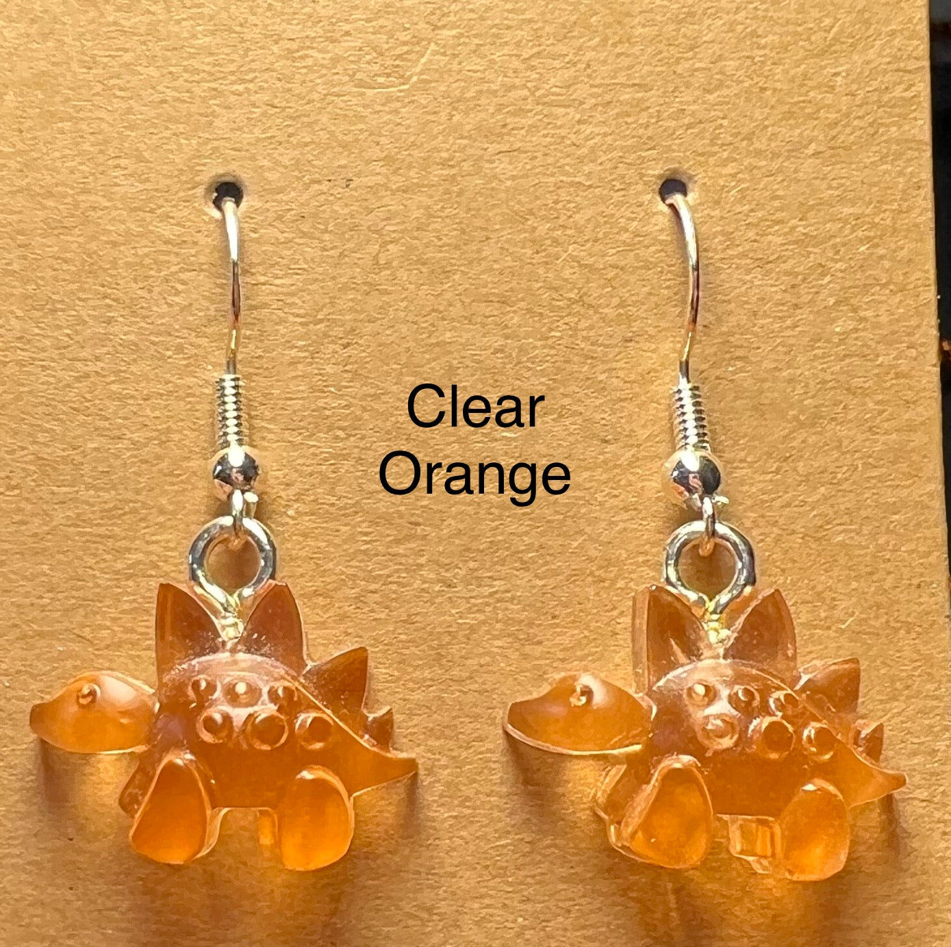 Handmade Colourful Resin Stegosaurus Earrings