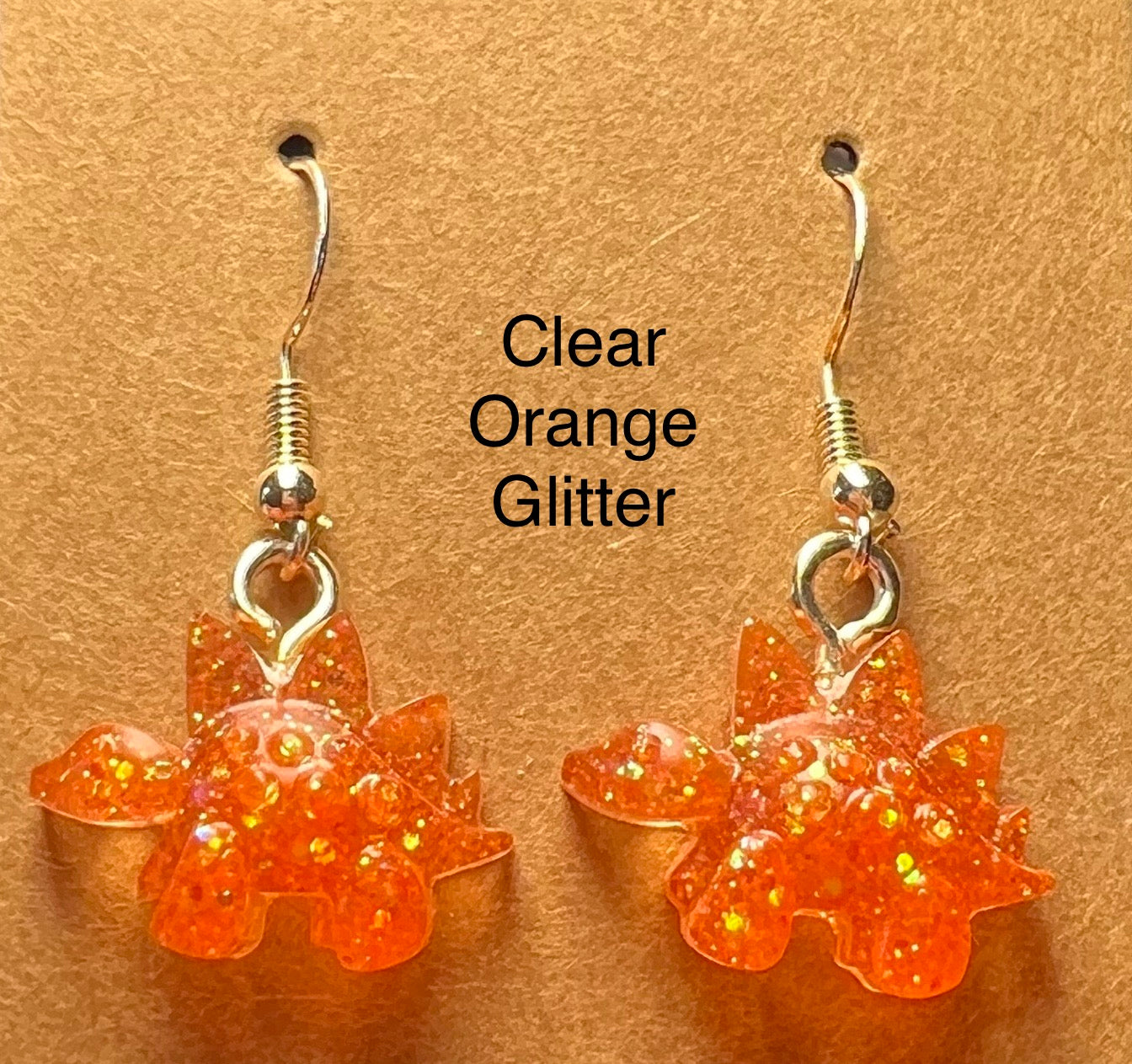 Handmade Colourful Resin Stegosaurus Earrings