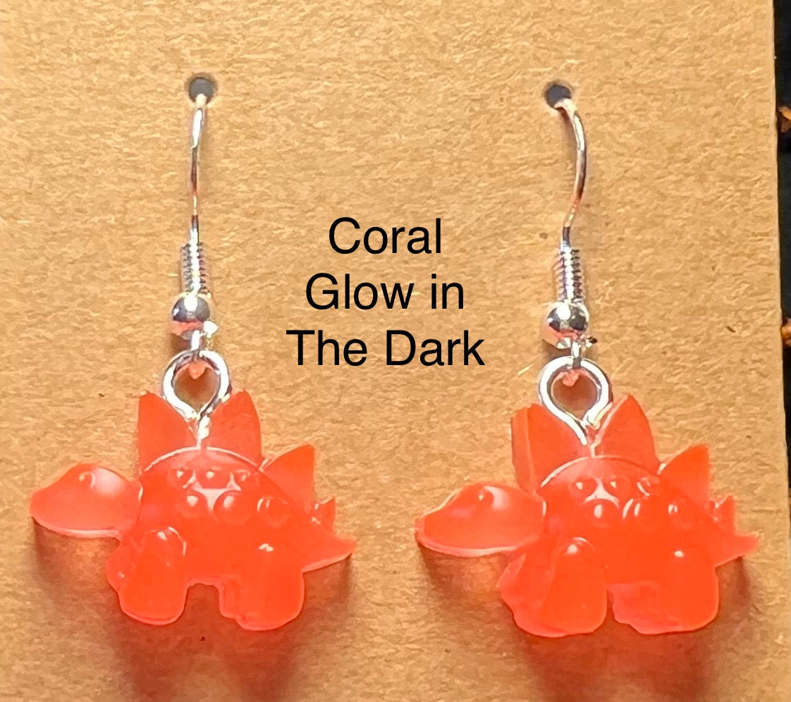 Handmade Colourful Resin Stegosaurus Earrings