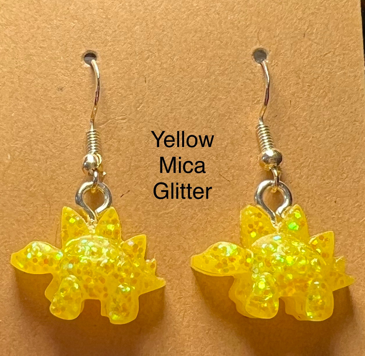 Handmade Colourful Resin Stegosaurus Earrings