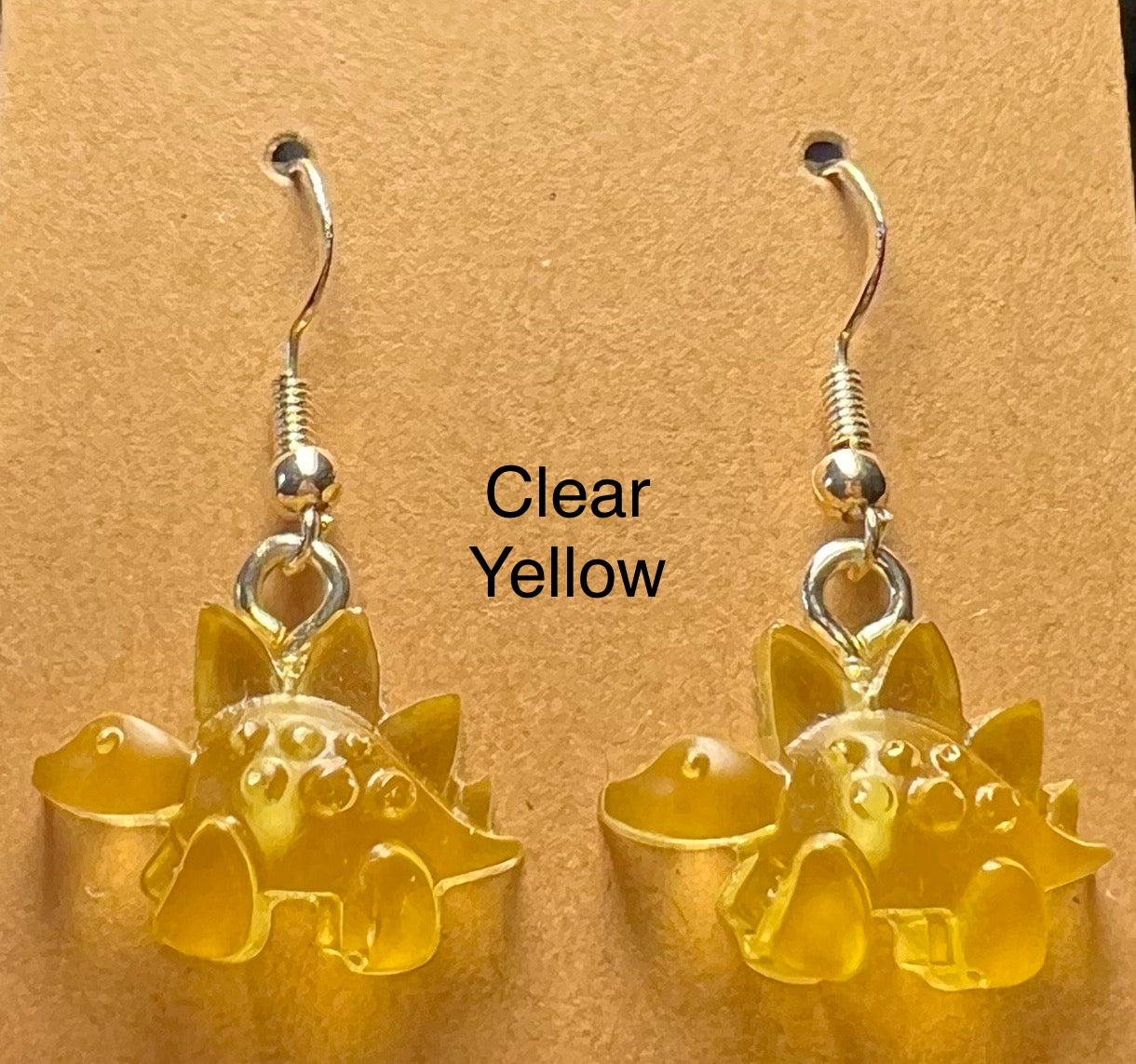 Handmade Colourful Resin Stegosaurus Earrings