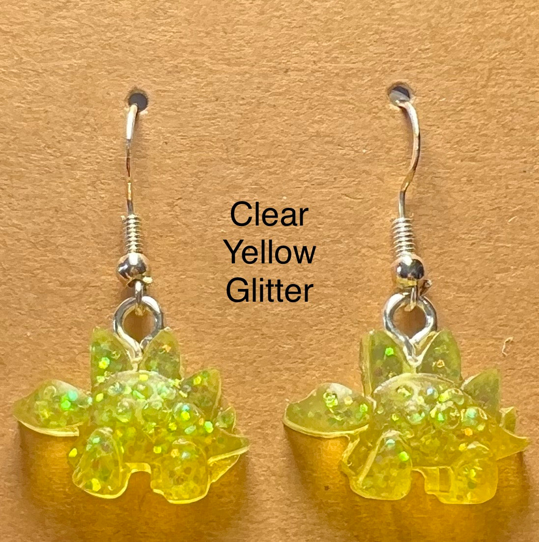 Handmade Colourful Resin Stegosaurus Earrings