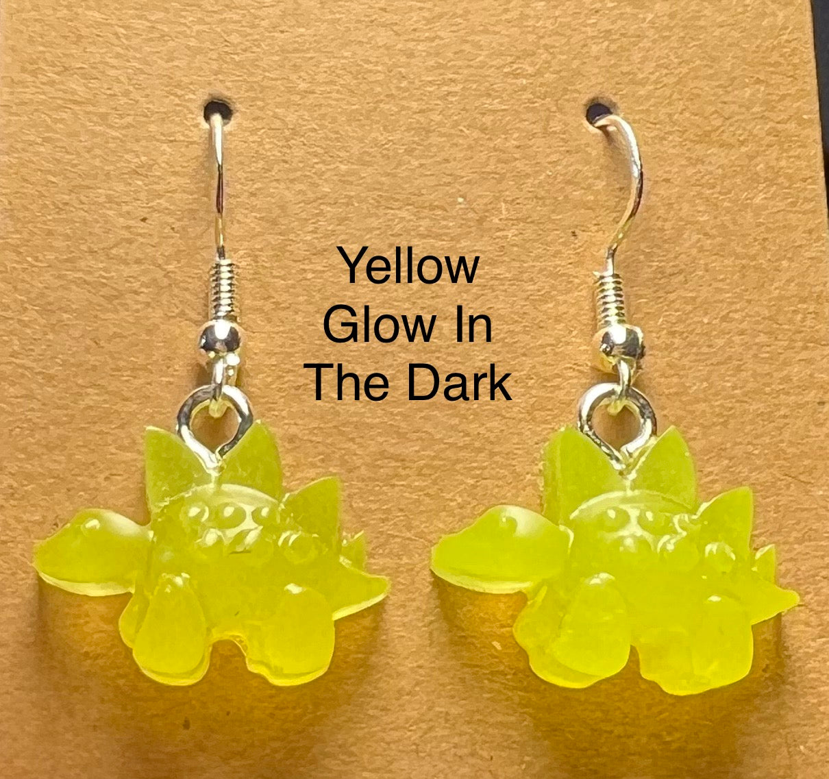 Handmade Colourful Resin Stegosaurus Earrings