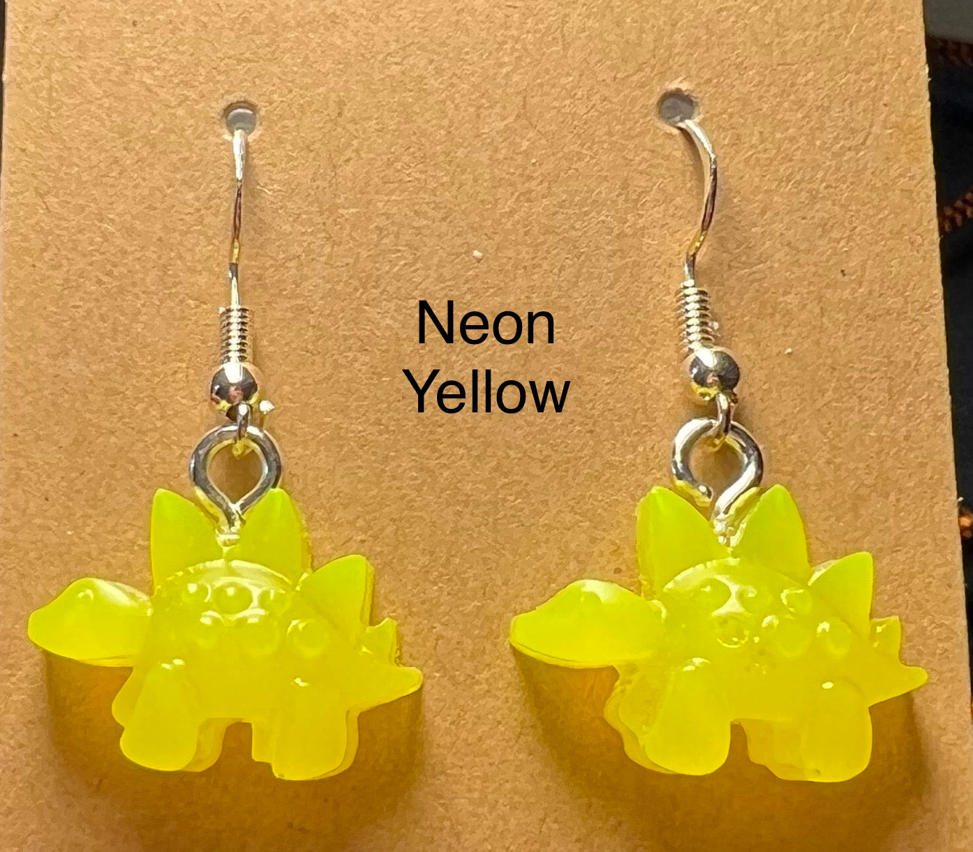 Handmade Colourful Resin Stegosaurus Earrings