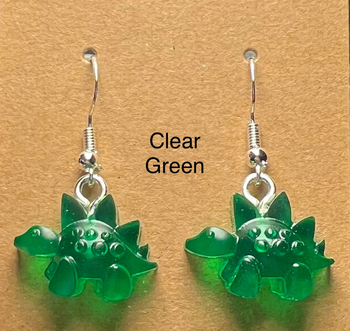 Handmade Colourful Resin Stegosaurus Earrings