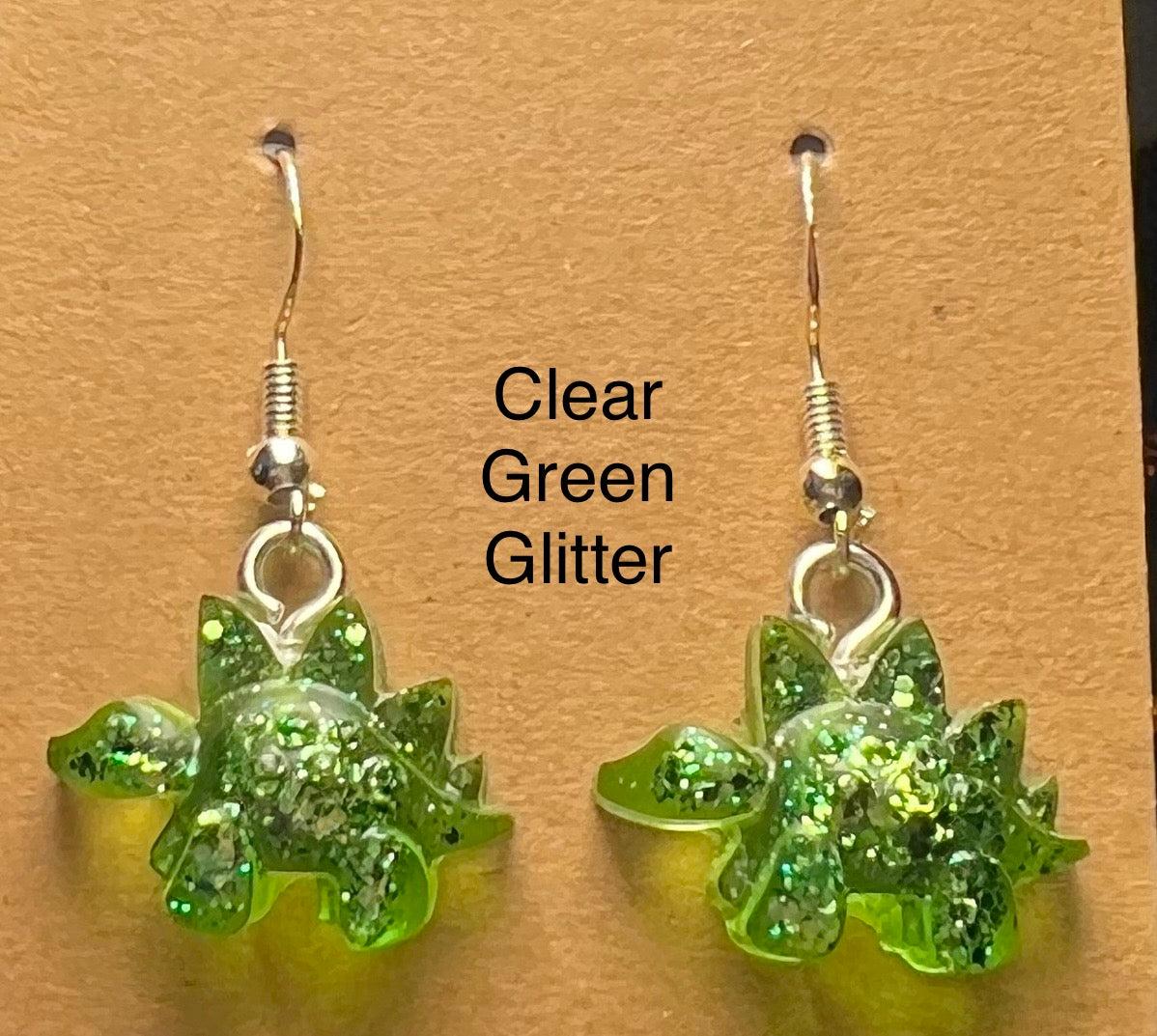 Handmade Colourful Resin Stegosaurus Earrings