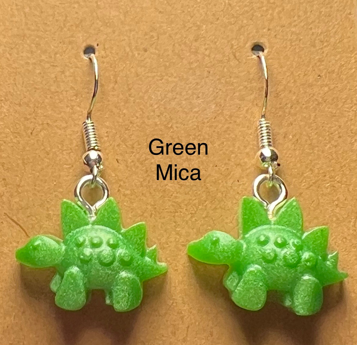 Handmade Colourful Resin Stegosaurus Earrings