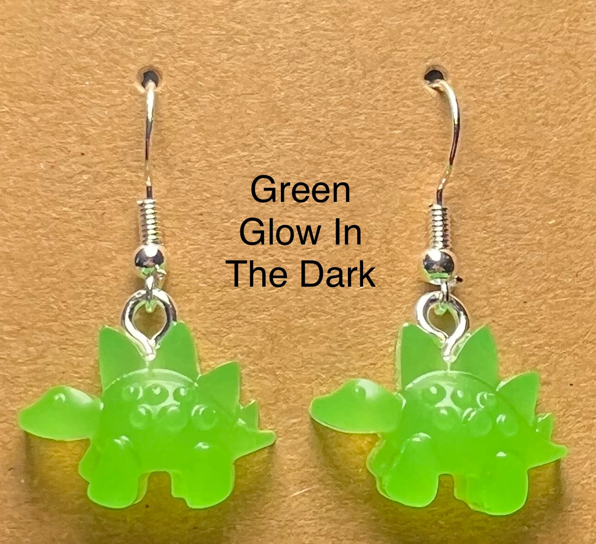 Handmade Colourful Resin Stegosaurus Earrings