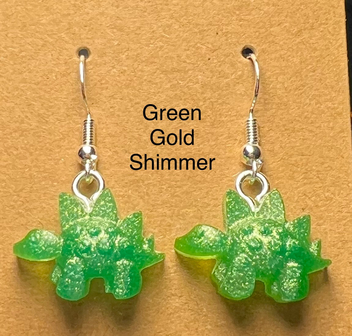 Handmade Colourful Resin Stegosaurus Earrings