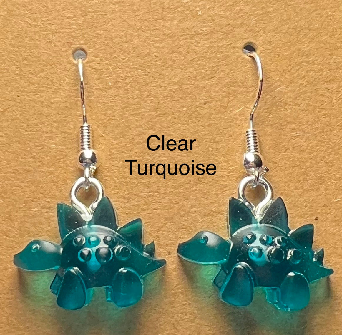 Handmade Colourful Resin Stegosaurus Earrings
