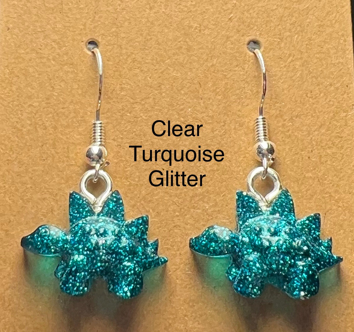 Handmade Colourful Resin Stegosaurus Earrings