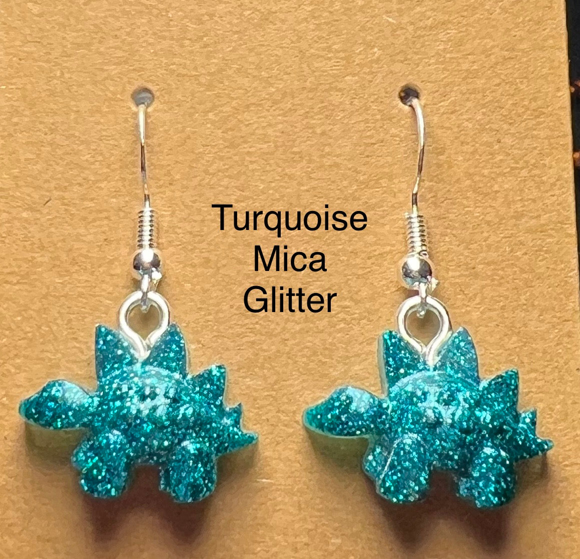 Handmade Colourful Resin Stegosaurus Earrings