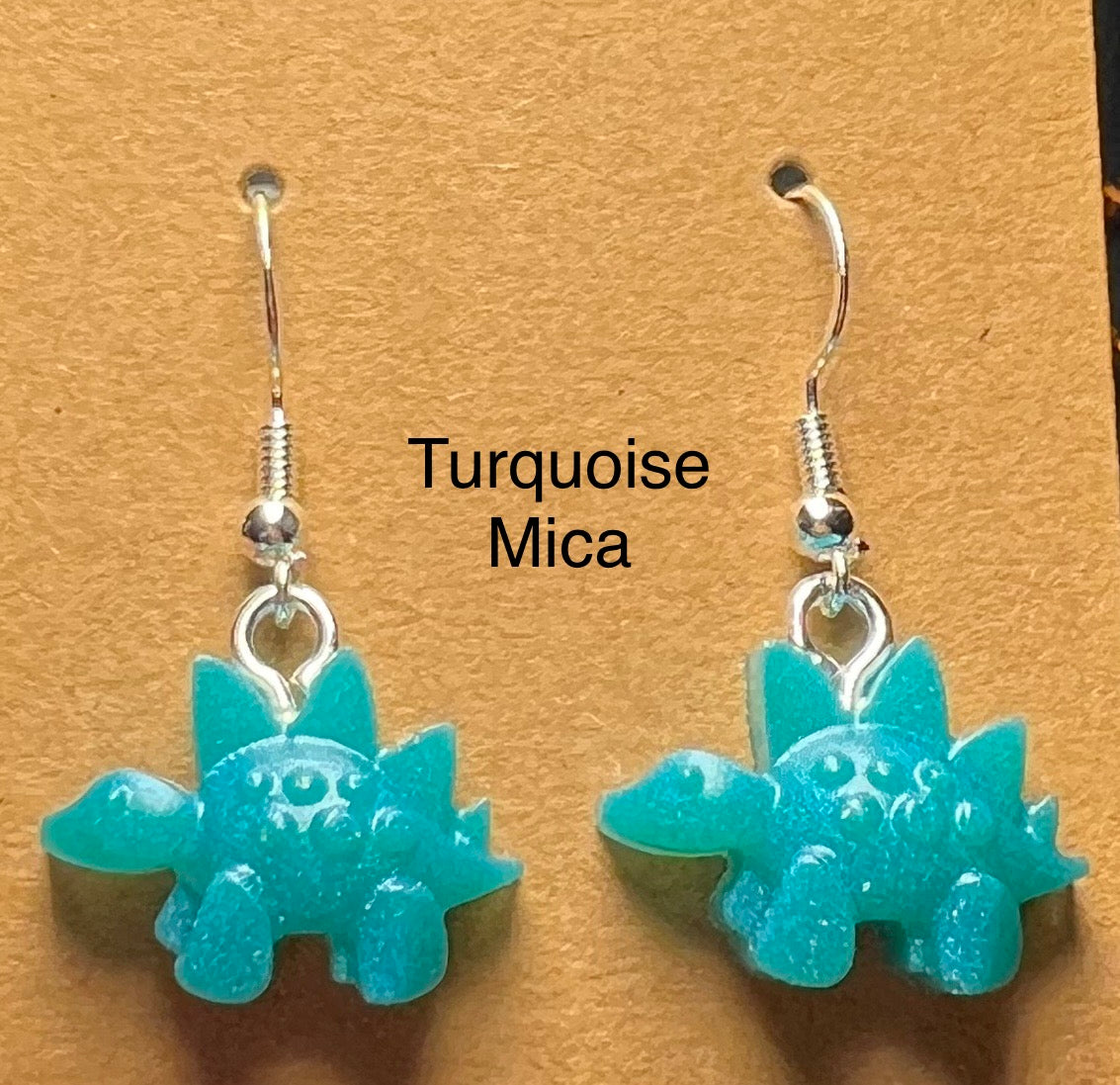 Handmade Colourful Resin Stegosaurus Earrings