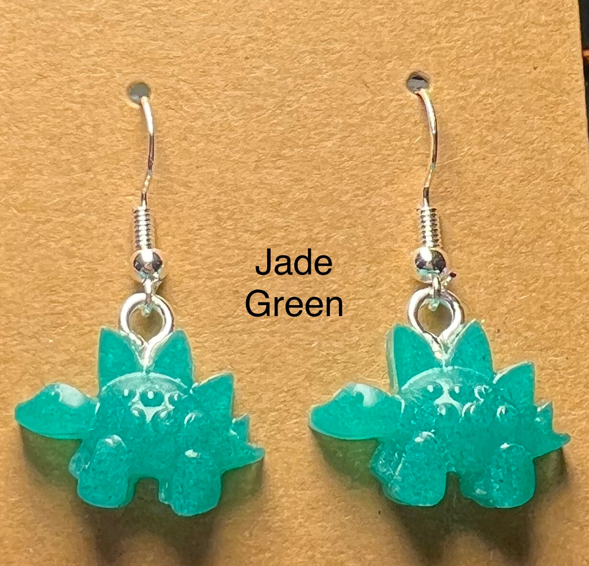 Handmade Colourful Resin Stegosaurus Earrings