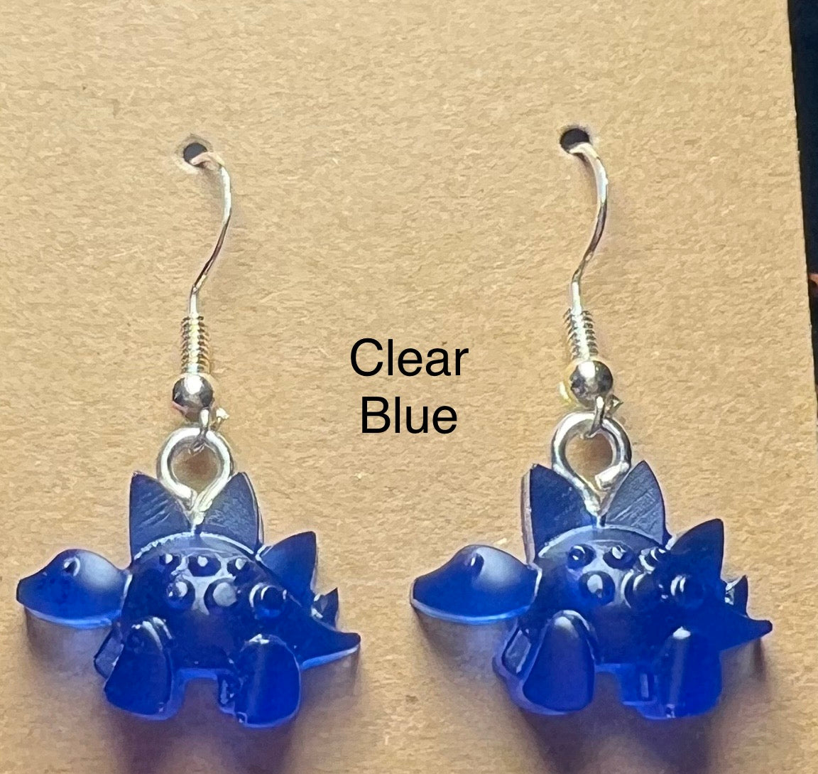 Handmade Colourful Resin Stegosaurus Earrings