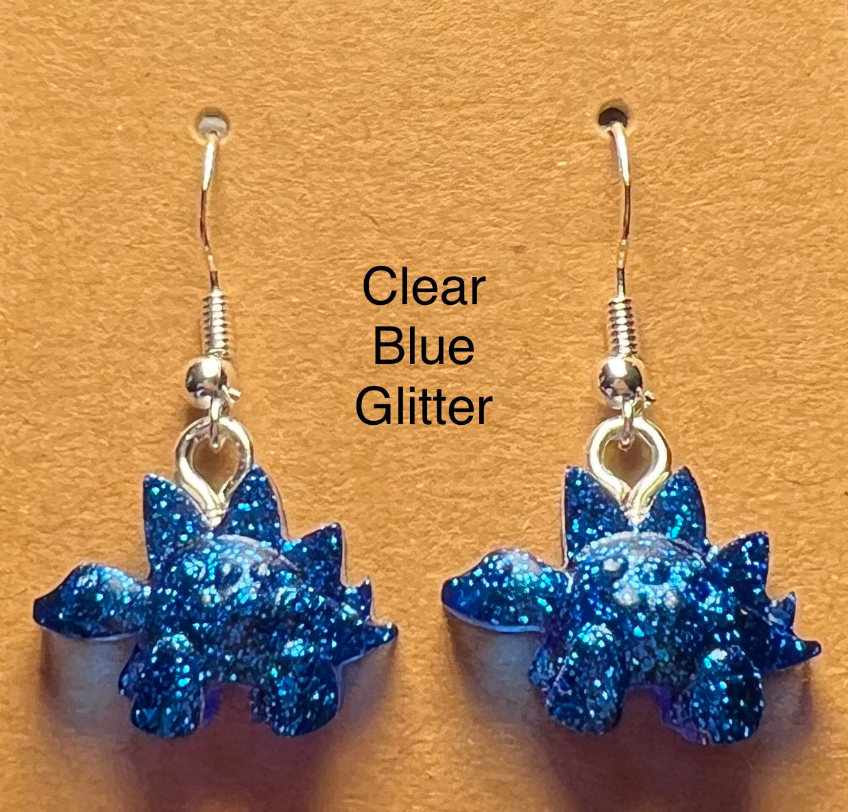 Handmade Colourful Resin Stegosaurus Earrings