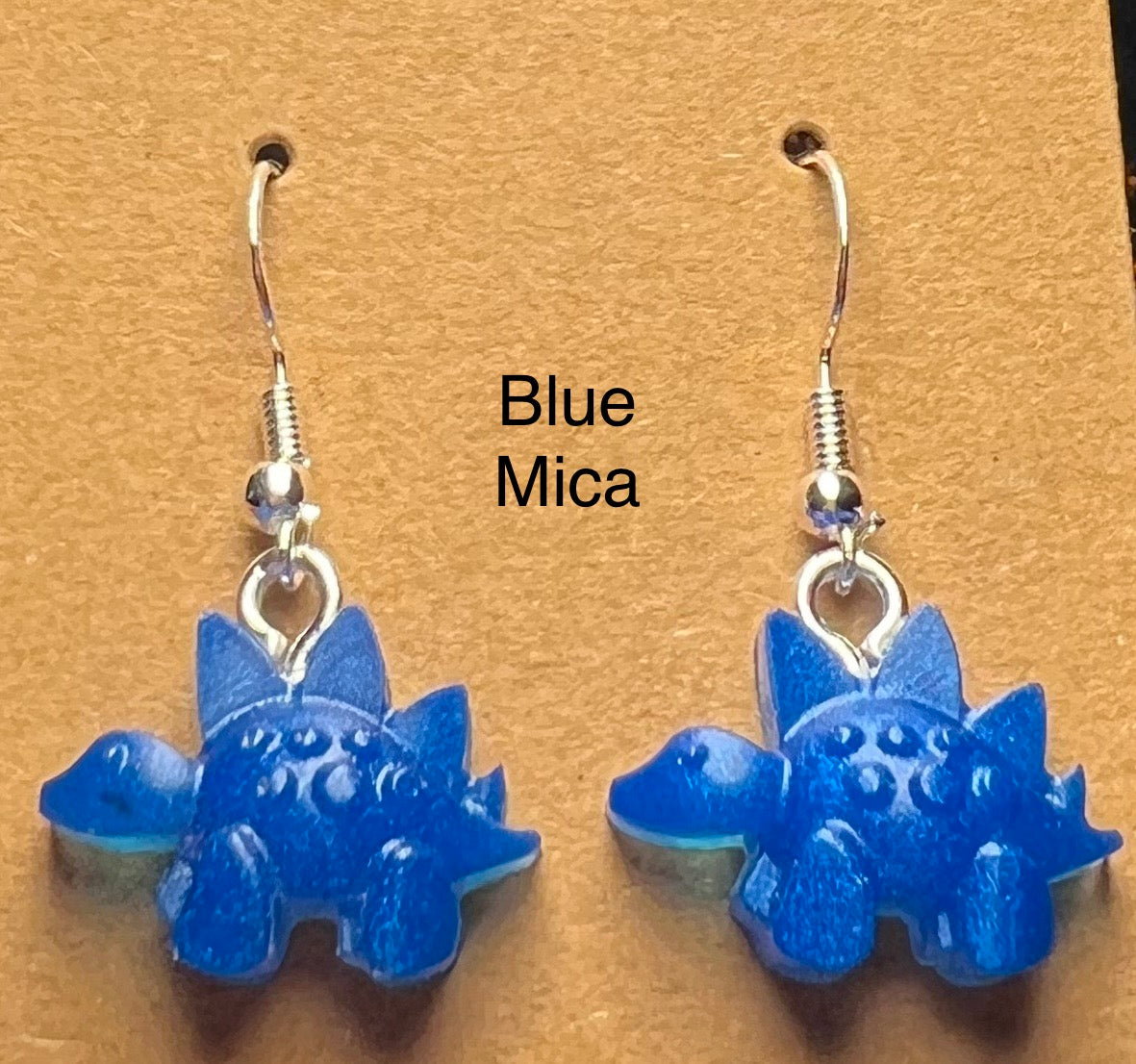 Handmade Colourful Resin Stegosaurus Earrings
