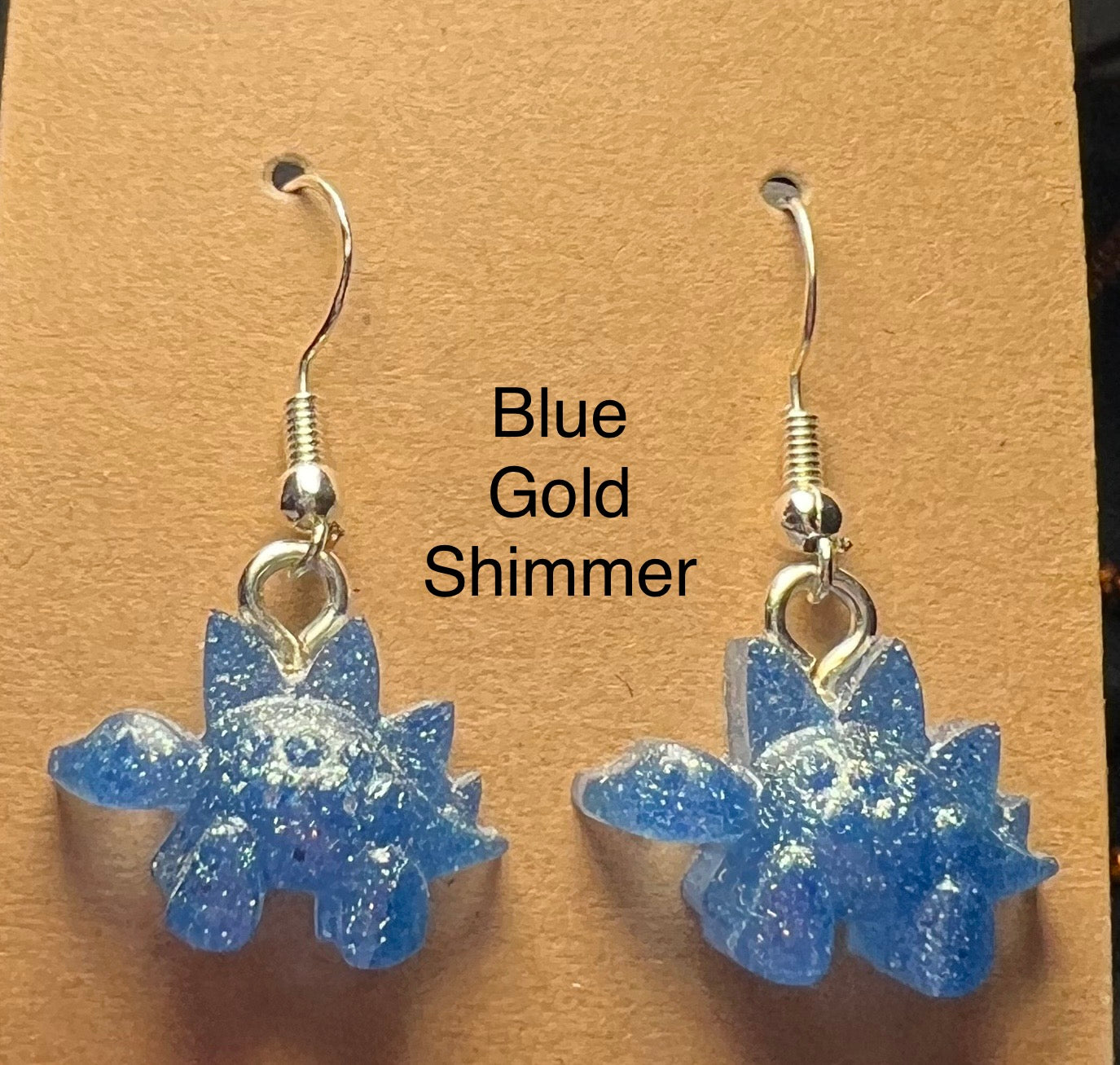 Handmade Colourful Resin Stegosaurus Earrings