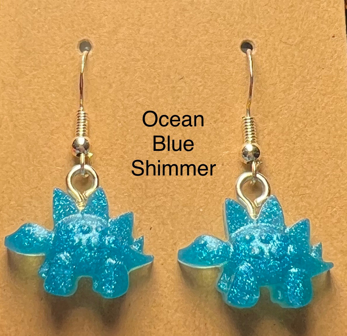 Handmade Colourful Resin Stegosaurus Earrings