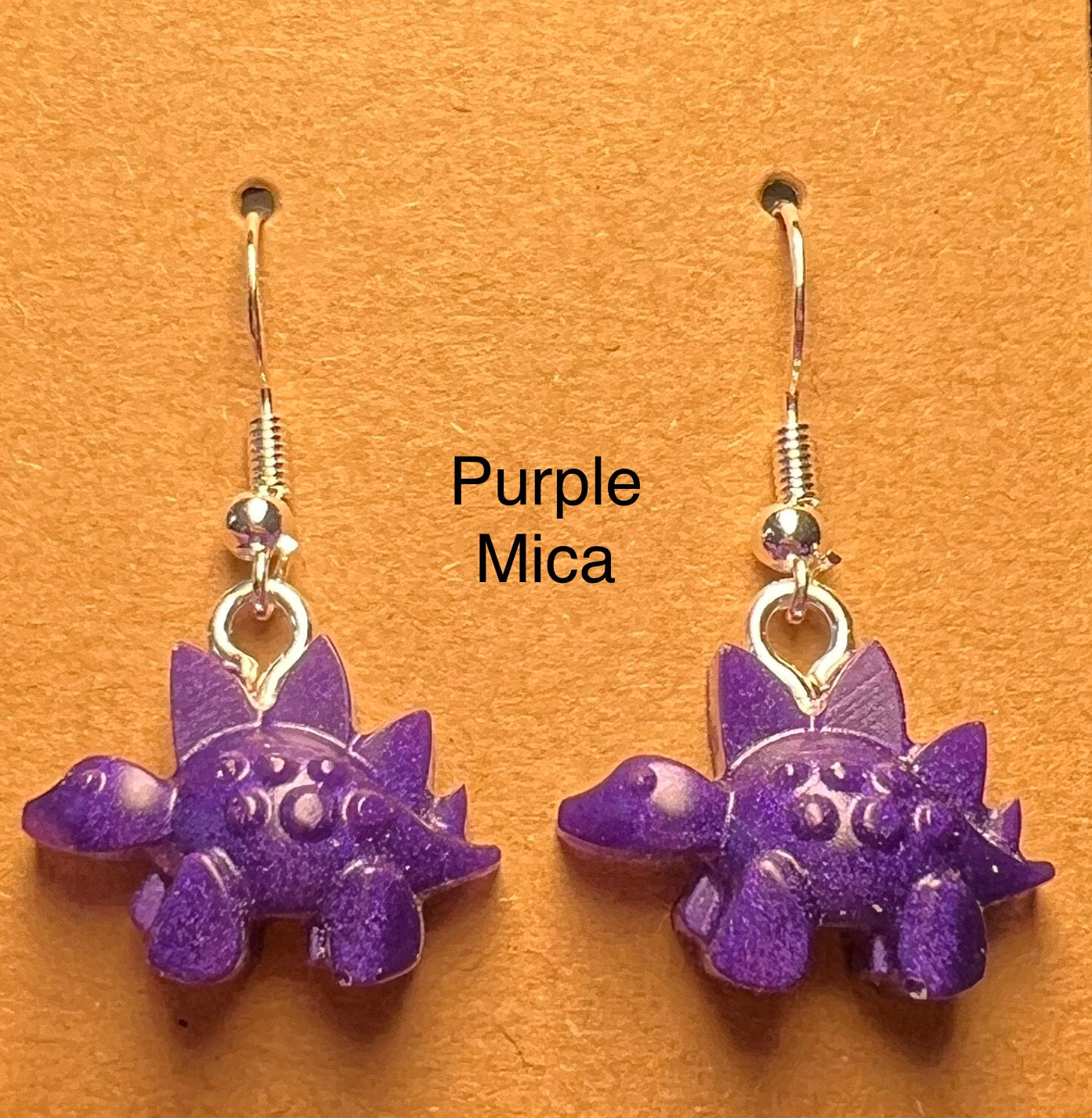 Handmade Colourful Resin Stegosaurus Earrings