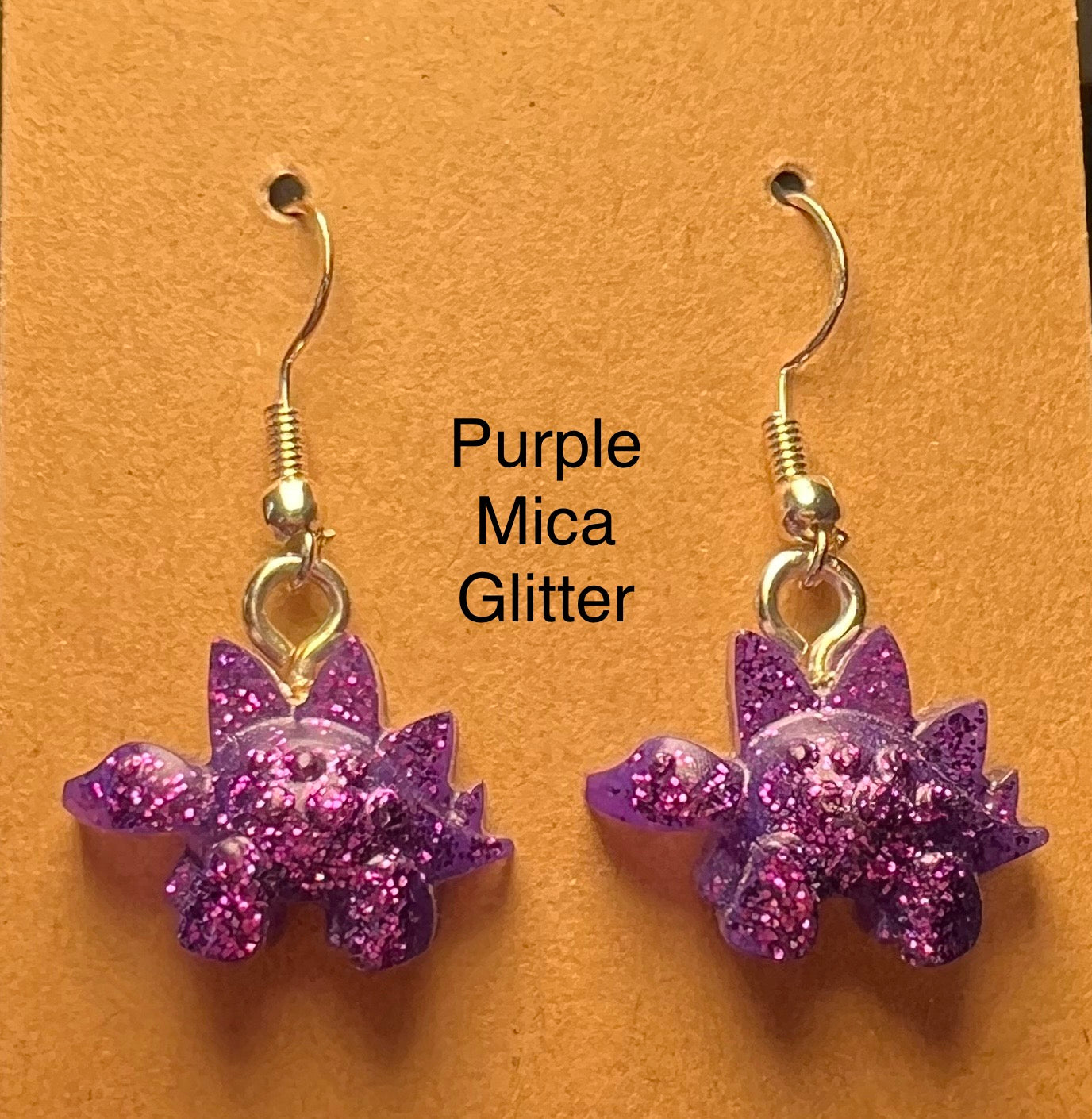 Handmade Colourful Resin Stegosaurus Earrings
