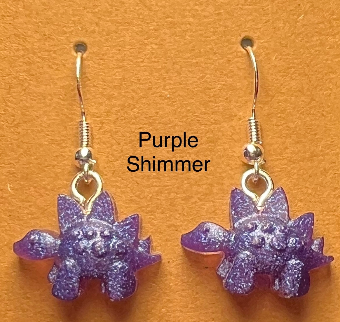 Handmade Colourful Resin Stegosaurus Earrings