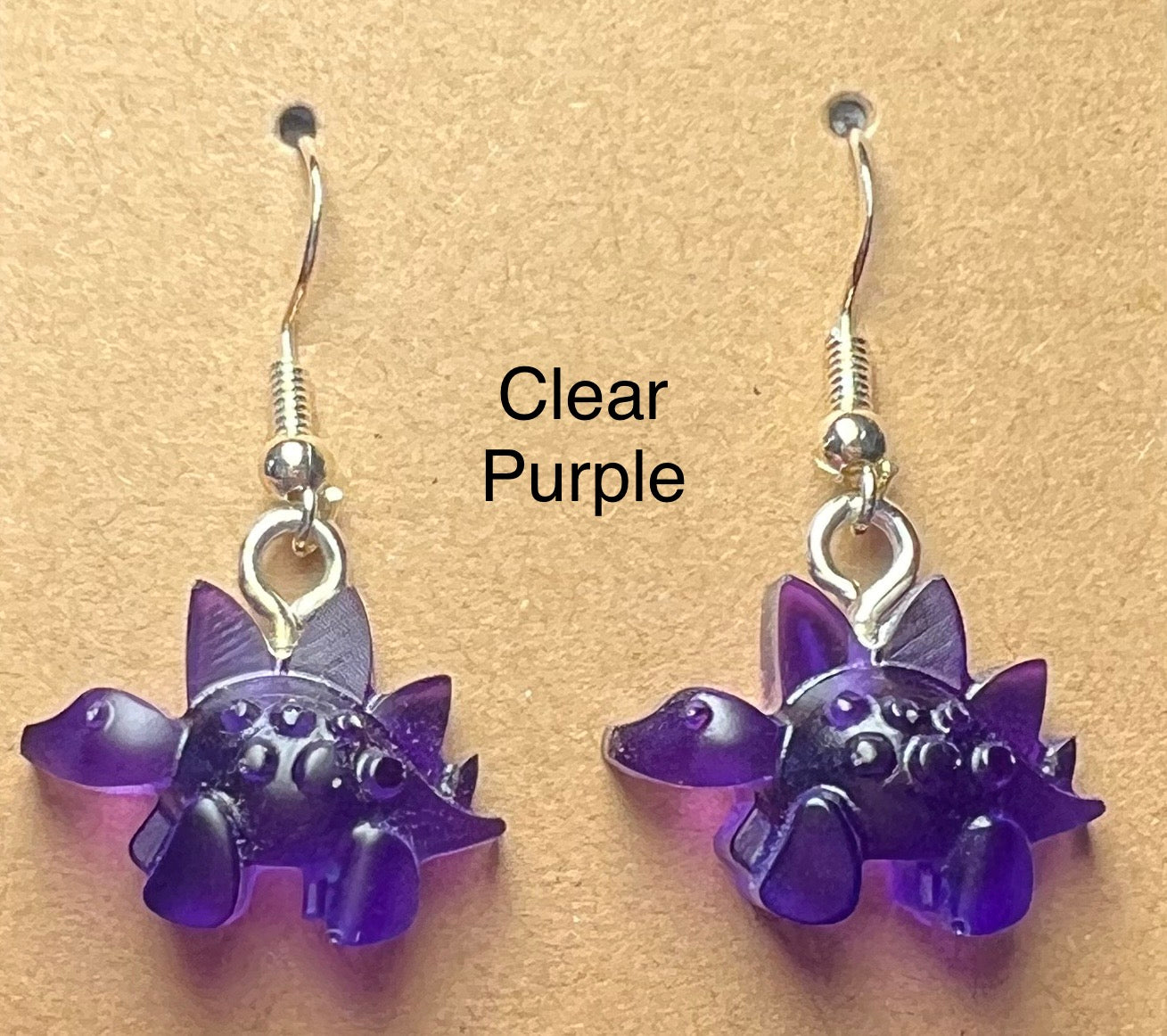 Handmade Colourful Resin Stegosaurus Earrings