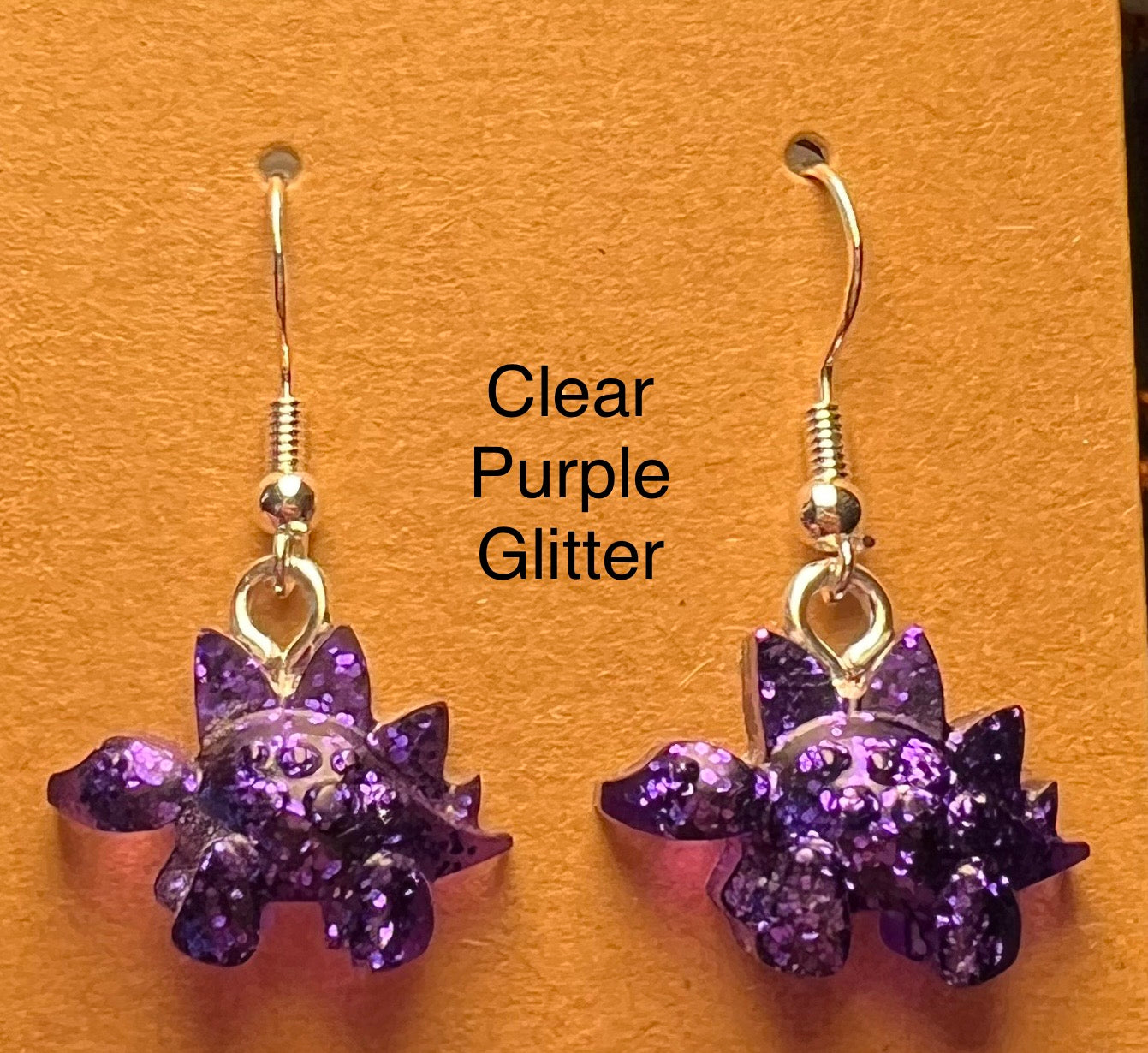Handmade Colourful Resin Stegosaurus Earrings