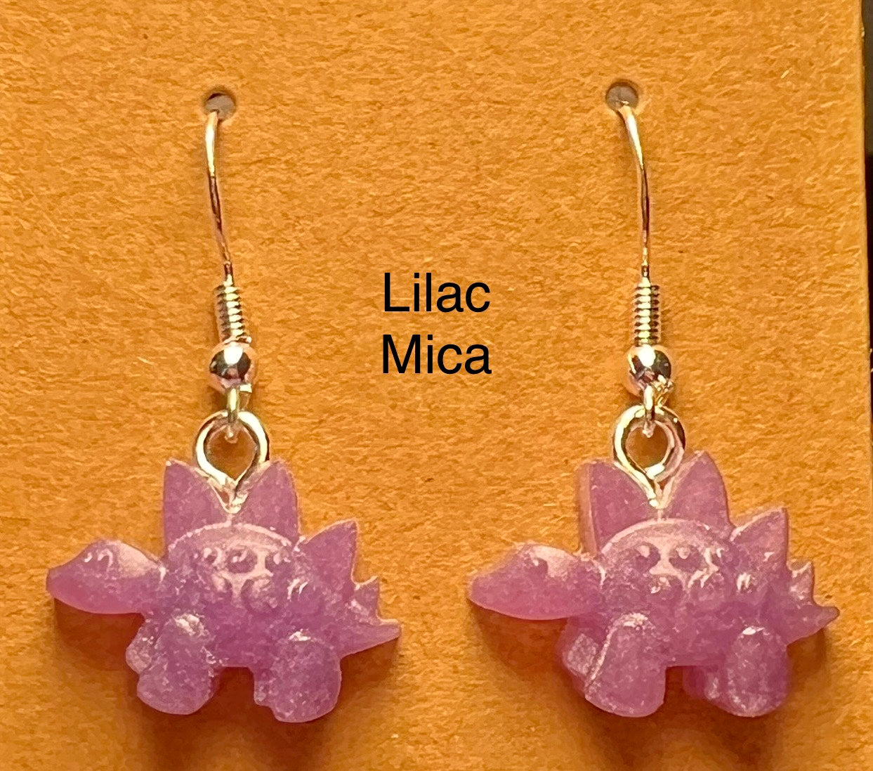 Handmade Colourful Resin Stegosaurus Earrings