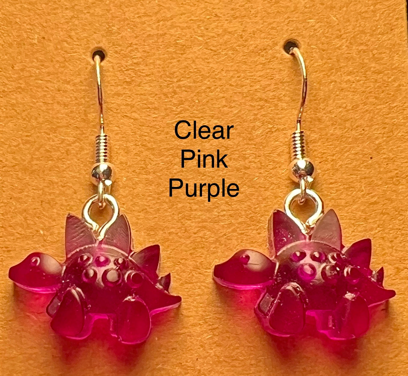 Handmade Colourful Resin Stegosaurus Earrings