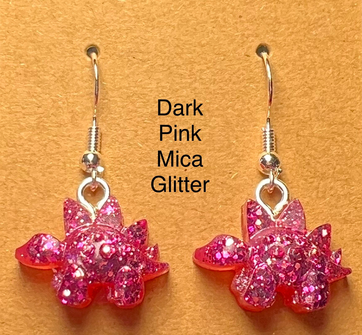 Handmade Colourful Resin Stegosaurus Earrings