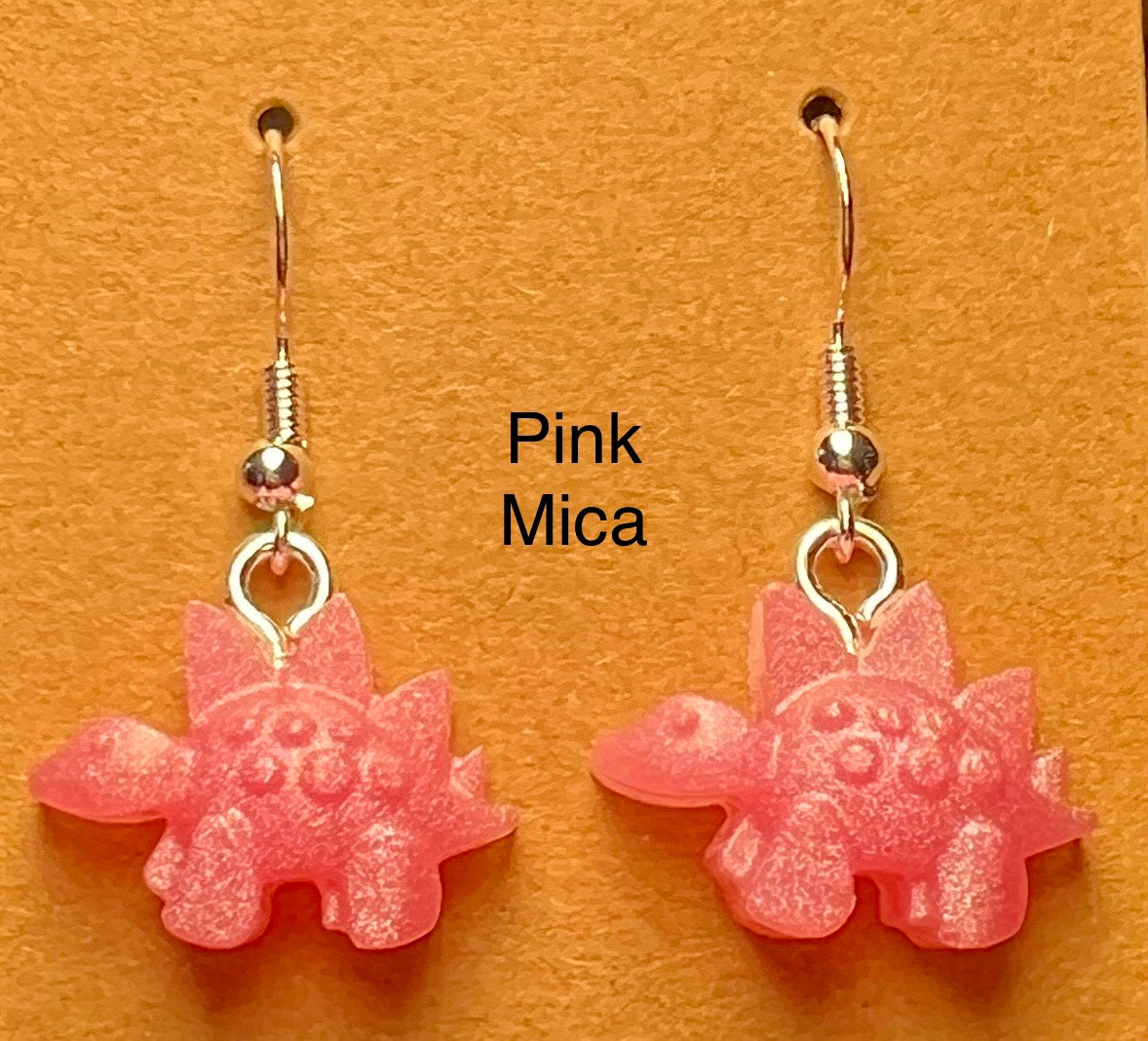 Handmade Colourful Resin Stegosaurus Earrings