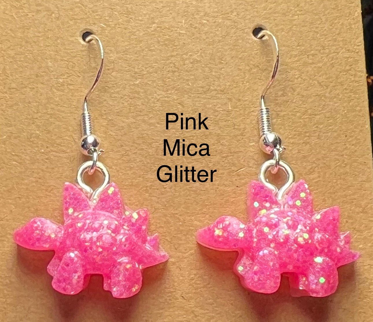 Handmade Colourful Resin Stegosaurus Earrings